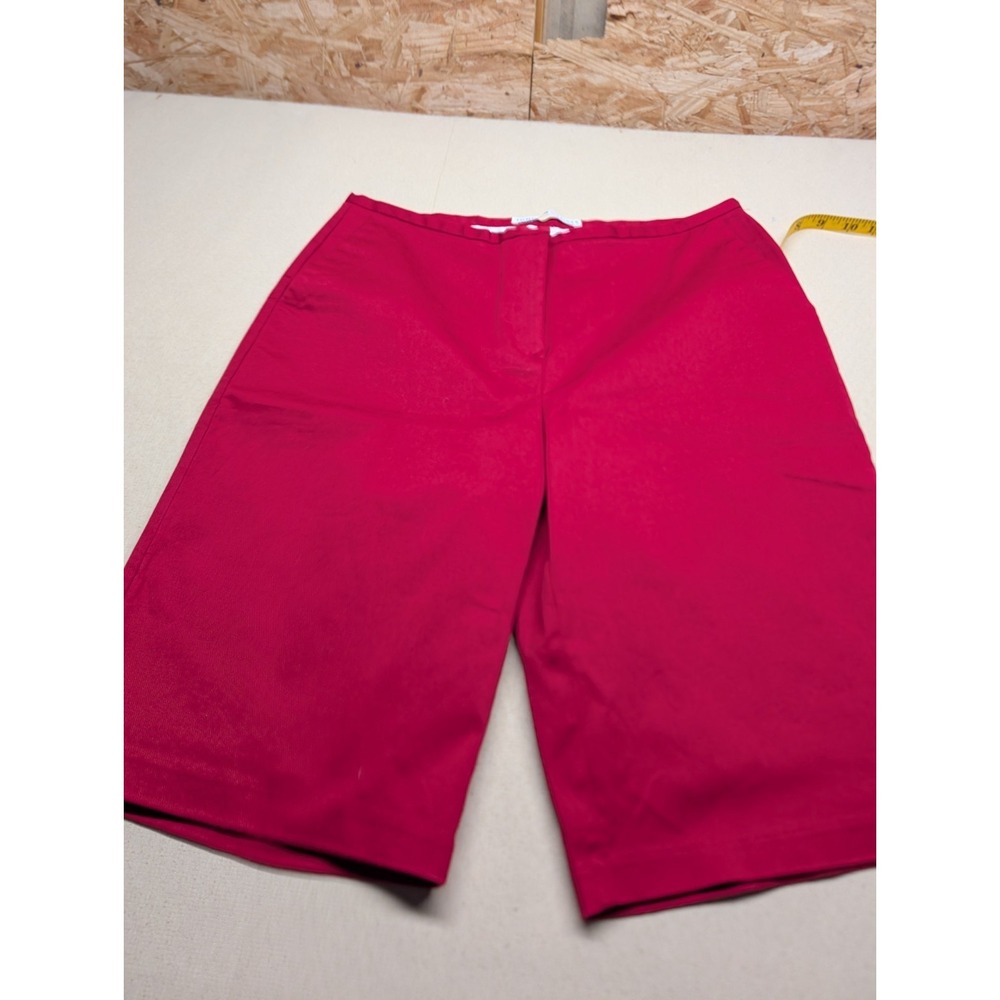 Tommy Hilfiger Women's‎ Shorts Size 14 Red Bermuda Hi Rise 96% Cotton Preppy